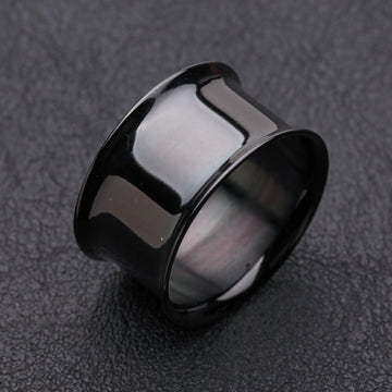 Detail View 1 of A Pair of Blackline Steel Double Flared Ear Gauge Flesh Tunnel Plug